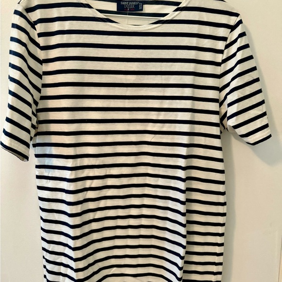 Saint James Levant Modern shirt, Ecru/Navy Breton Stripe, Unisex, size medium - Picture 3 of 6
